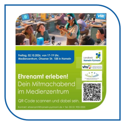 Bild vergr&ouml;&szlig;ern: Ehrenamt erleben! Dein Mitmachabend im Medienzentrum